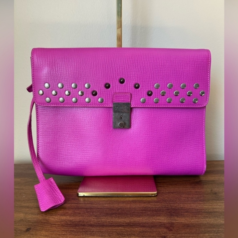Dolce & Gabbana Pink Studded Oversized Clutch